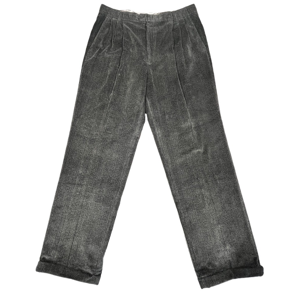 Vintage COMO SPORT Cobra Golf Men's 38 Gray Corduroy/ Herringbone Pleated Golf